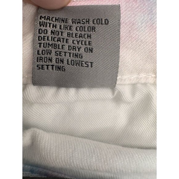 NWT Tractr Girl’s Shorts 16 Tie Dye Blue Pink White Cutoff Jean Cotton Candy - Picture 9 of 10